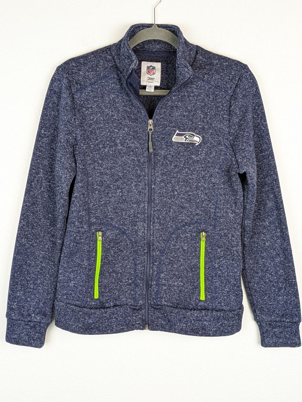 NFL Seahawks Jacket G-III Heathered Knit Full Zip Football Sports Blue Size M